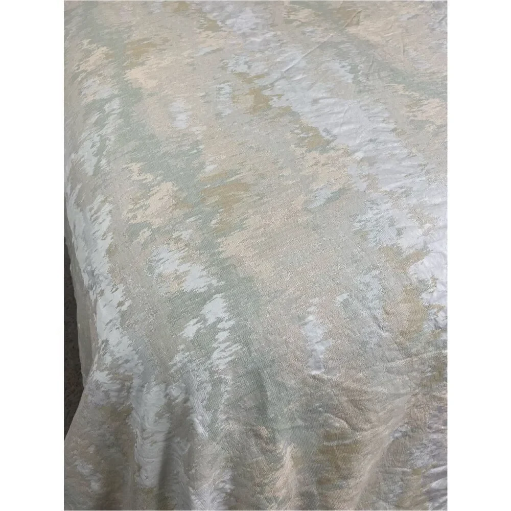 Frontgate King Duvet Jaquard in a silvery white , light peach , pale green